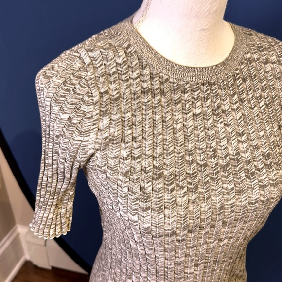 Theory Short Sleeve Marl Rib Crewneck Sweater size small - Picture 6 of 14